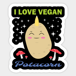 I Love Vegan Potacorn Said Sticker